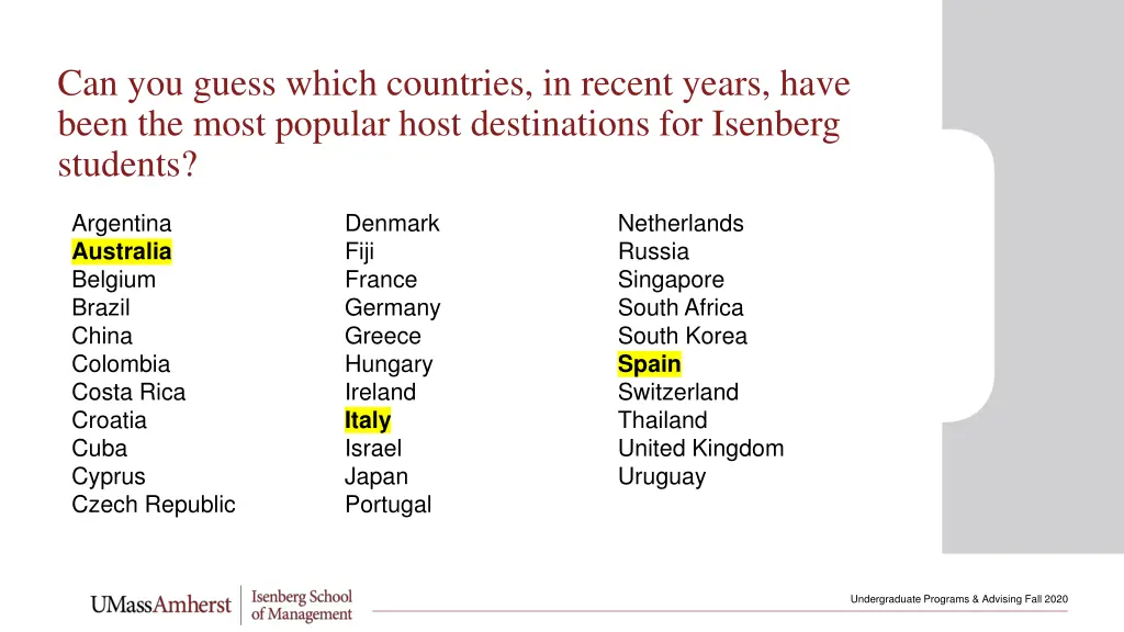 can you guess which countries in recent years