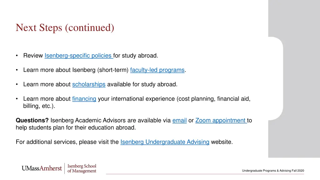 next steps continued