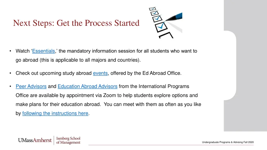 next steps get the process started