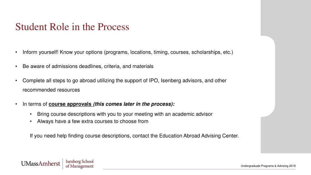 student role in the process