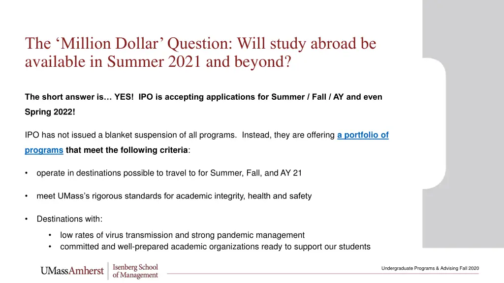 the million dollar question will study abroad