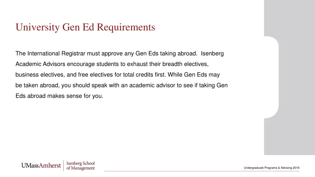 university gen ed requirements