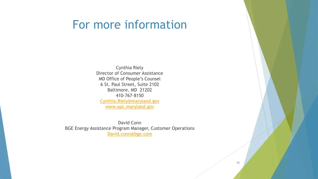 for more information