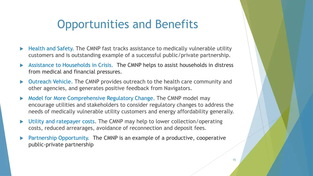 opportunities and benefits