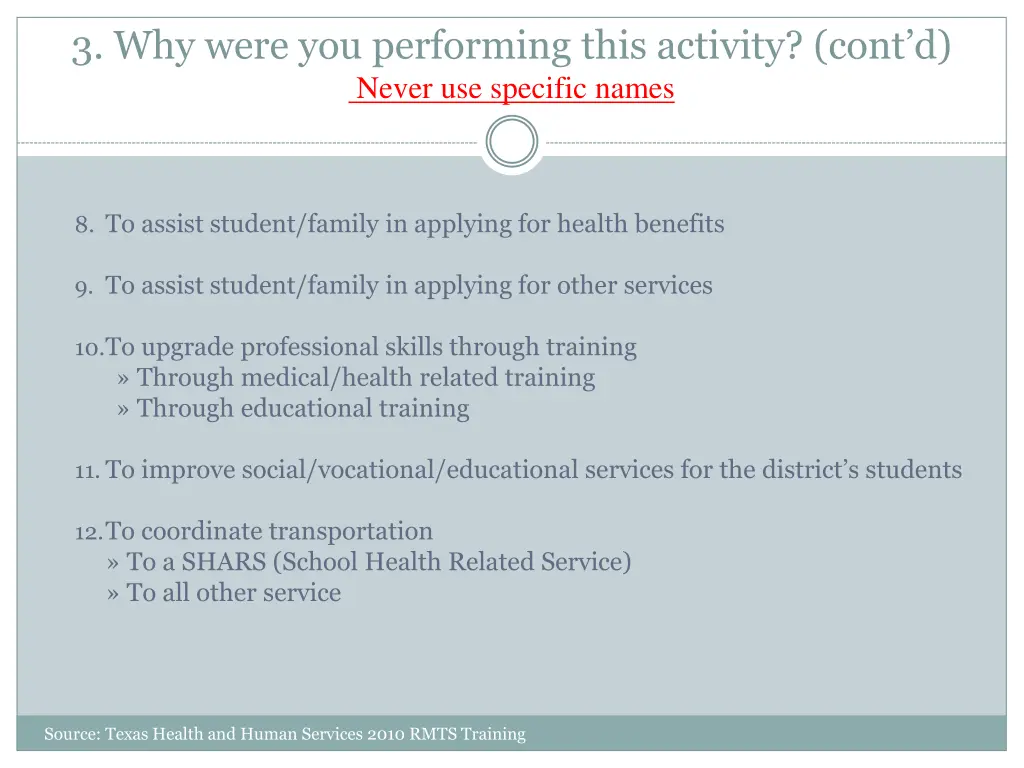 3 why were you performing this activity cont