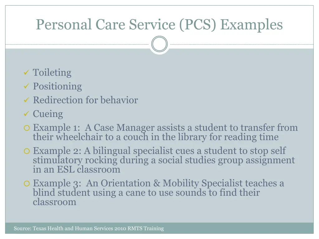 personal care service pcs examples