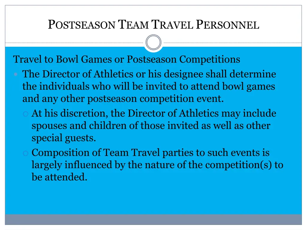 p ostseason t eam t ravel p ersonnel