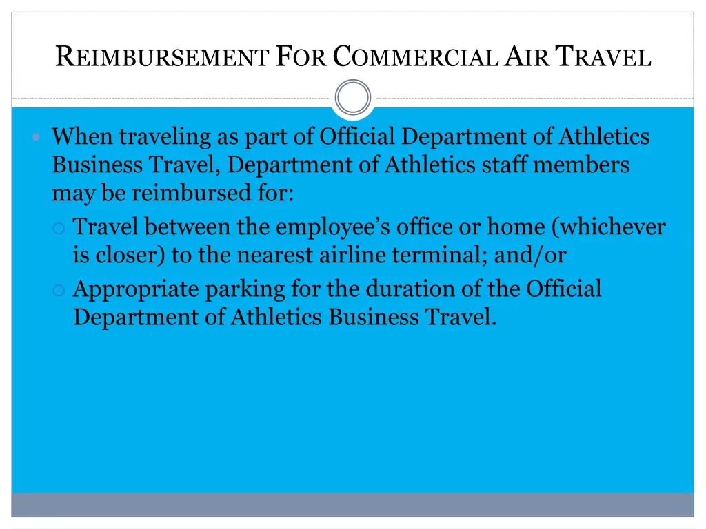 r eimbursement f or c ommercial a ir t ravel