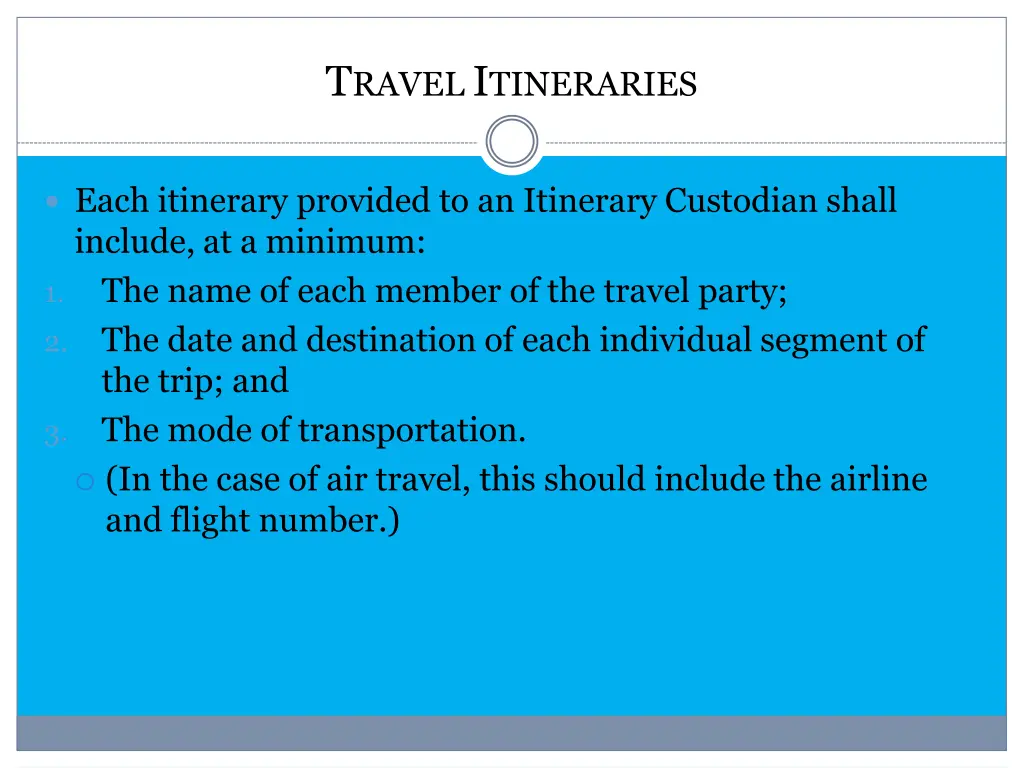 t ravel i tineraries 1