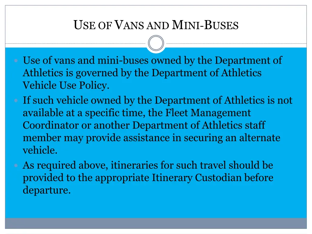 u se of v ans and m ini b uses