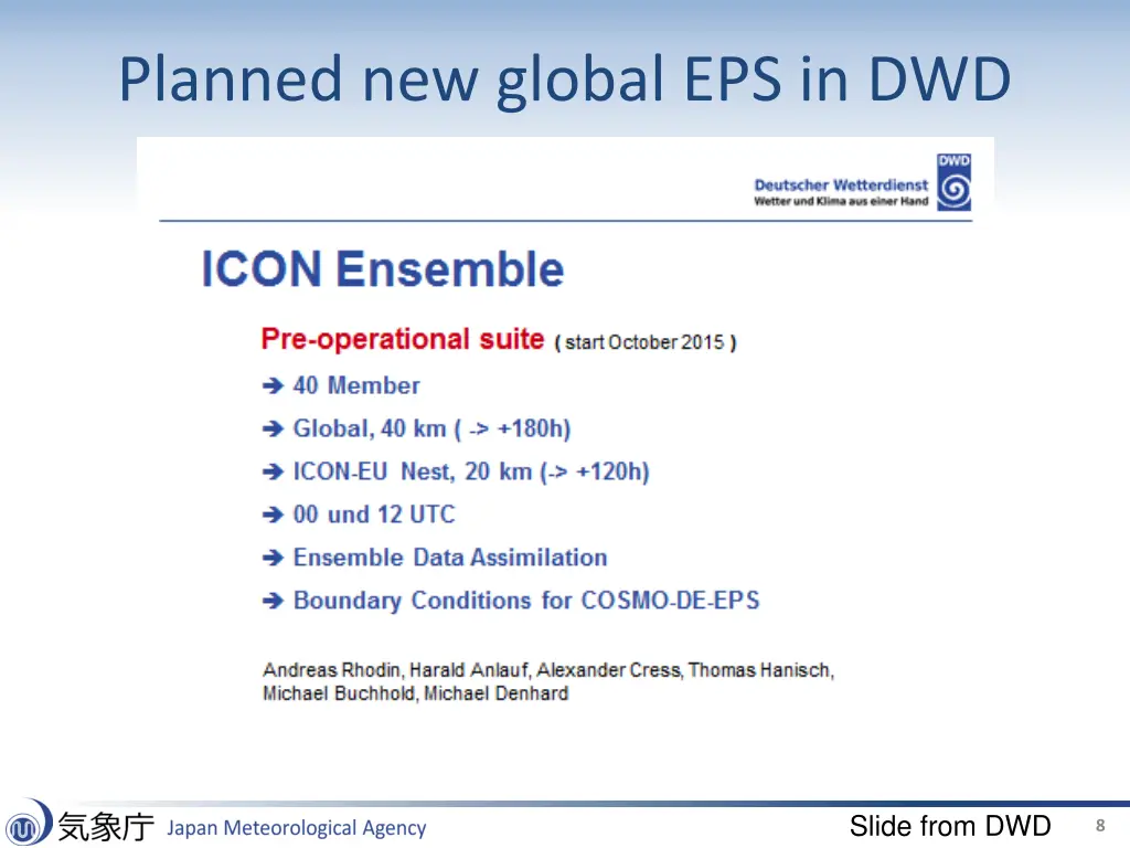planned new global eps in dwd