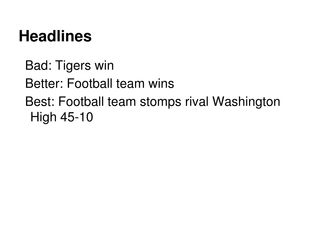 headlines