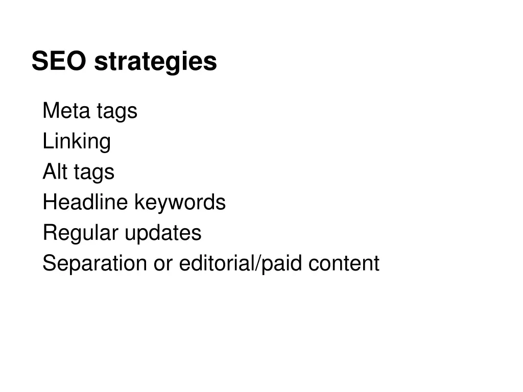 seo strategies