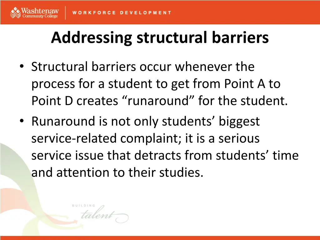 addressing structural barriers
