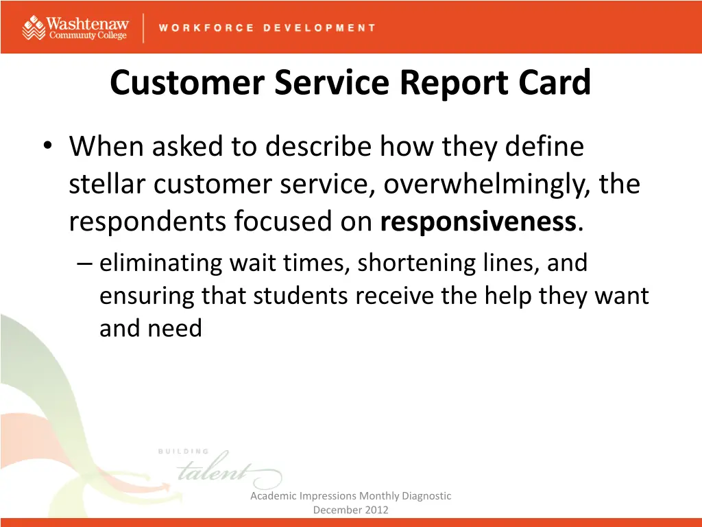 customer service report card