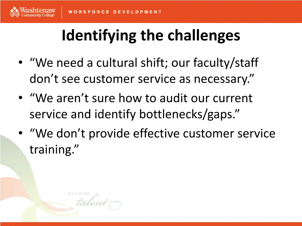 identifying the challenges