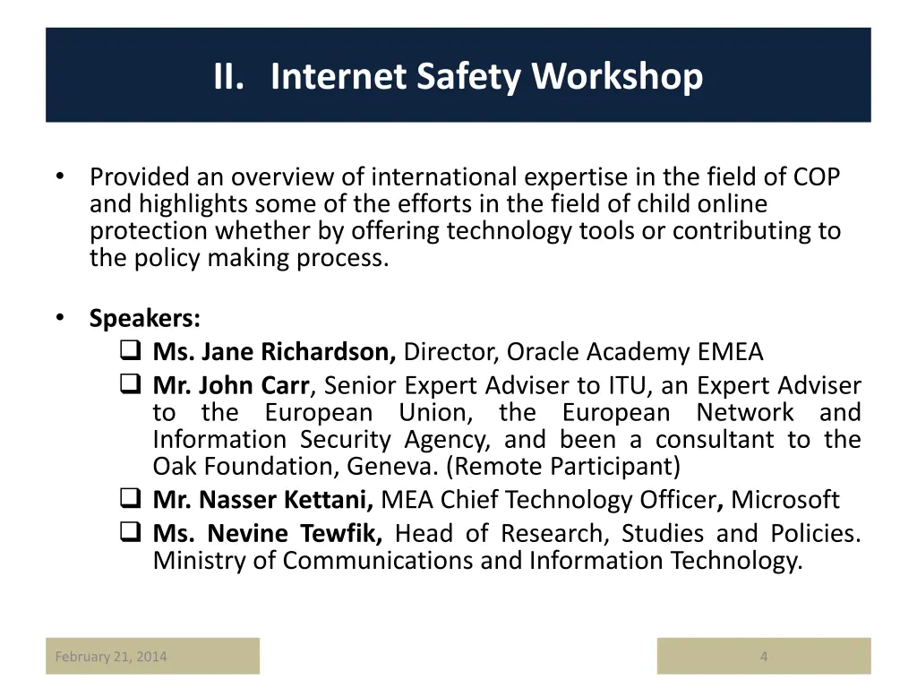 ii internet safety workshop