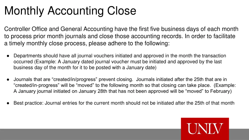 monthly accounting close