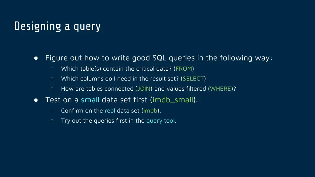 designing a query