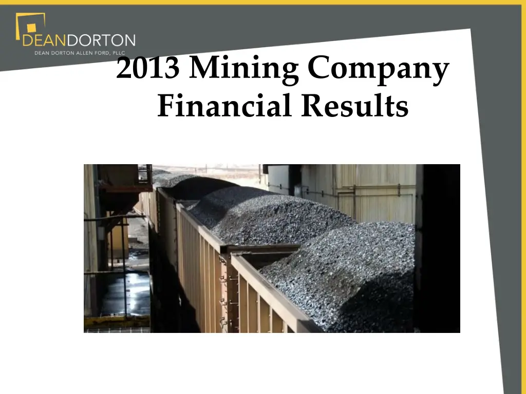 2013 mining company financial results