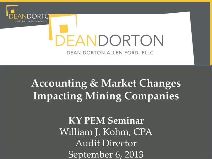 accounting market changes impacting mining