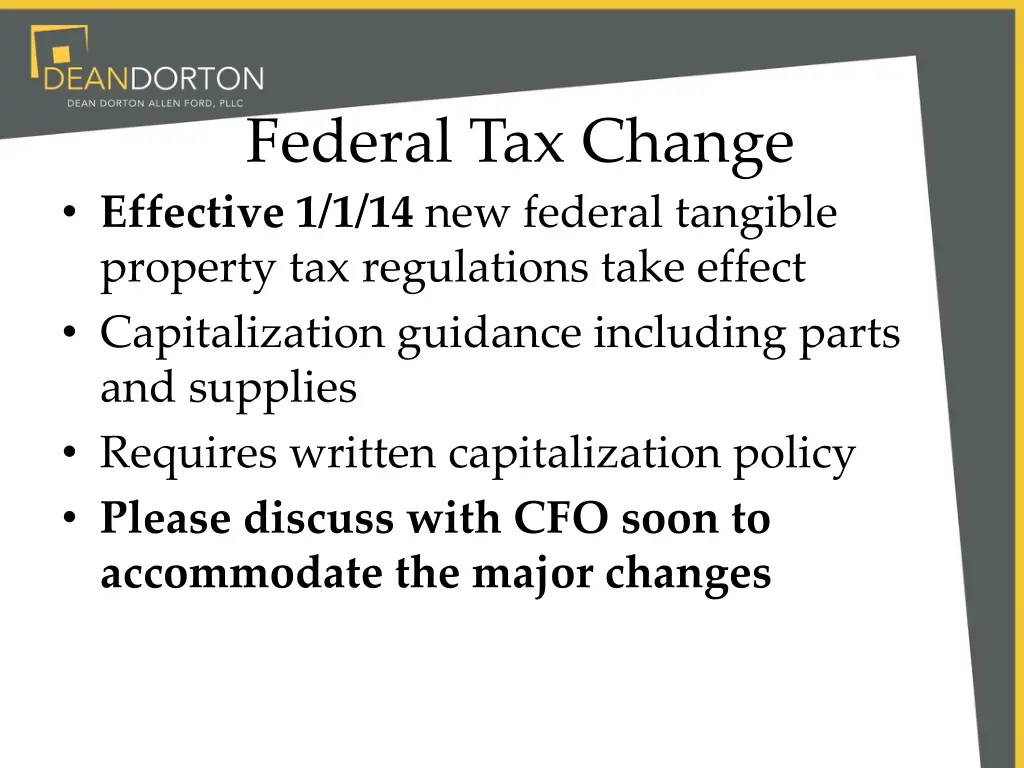 federal tax change effective 1 1 14 new federal