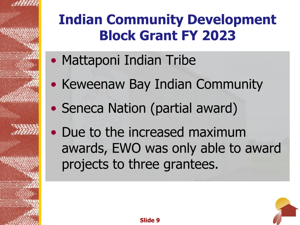 indian community development block grant fy 2023