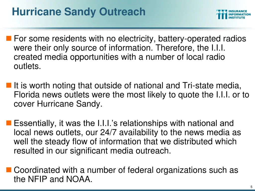 hurricane sandy outreach