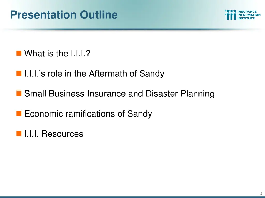 presentation outline