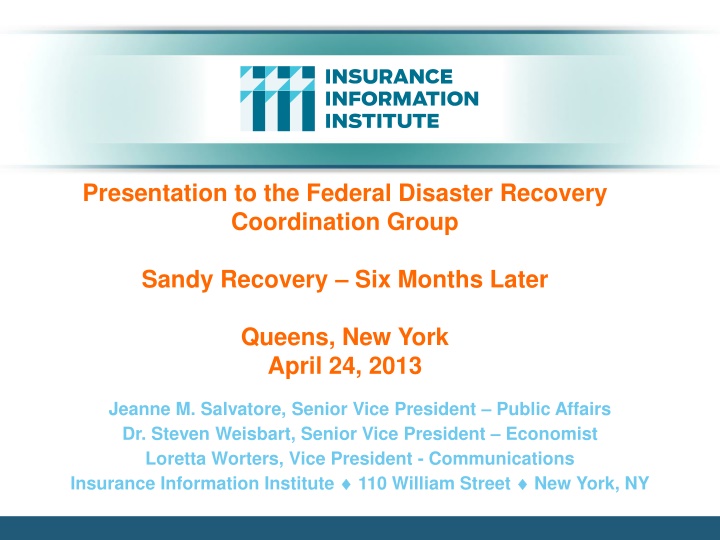 presentation to the federal disaster recovery