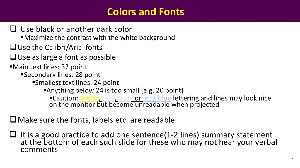 colors and fonts