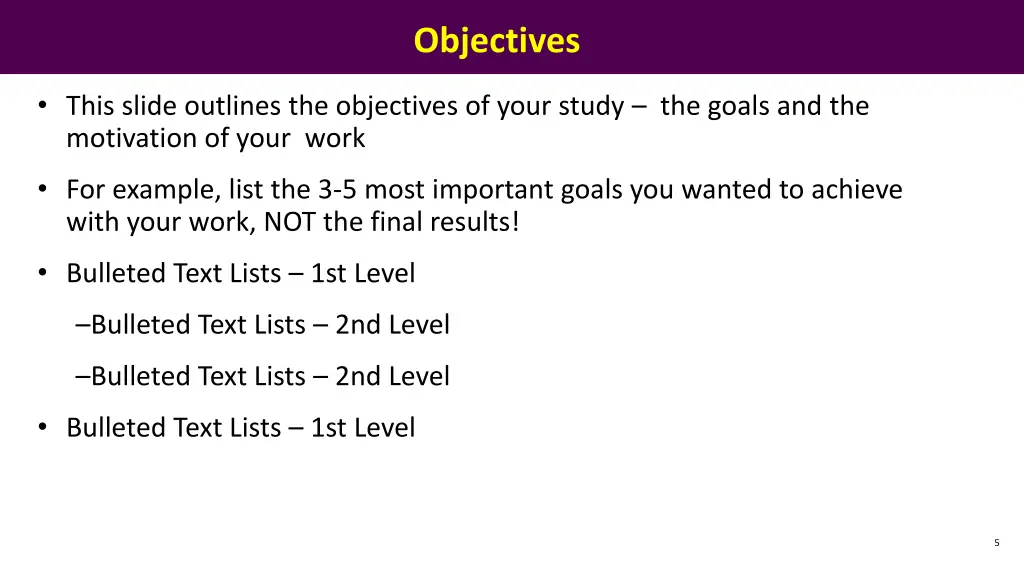 objectives