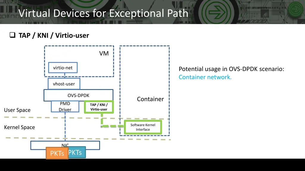virtual devices for exceptional path