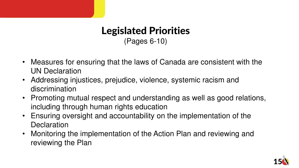 legislated priorities pages 6 10