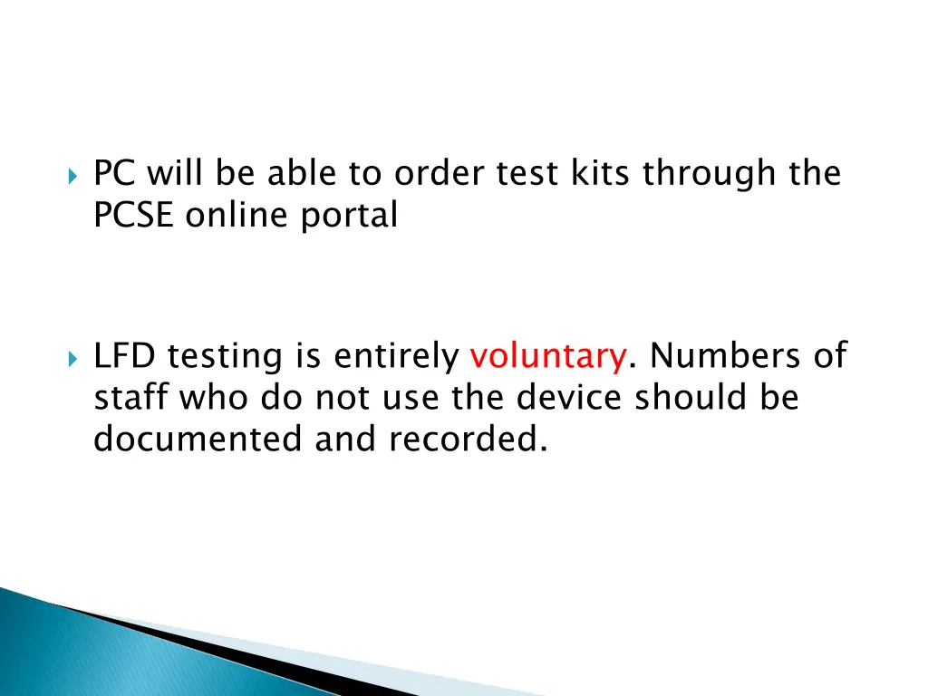 pc will be able to order test kits through