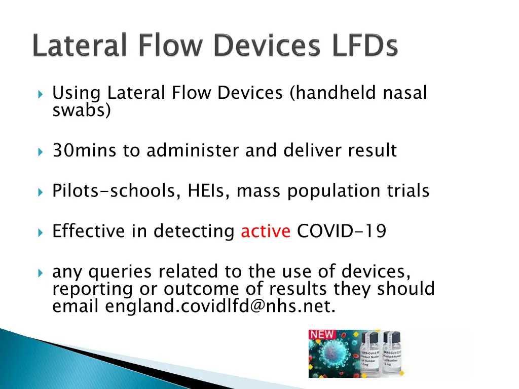 using lateral flow devices handheld nasal swabs