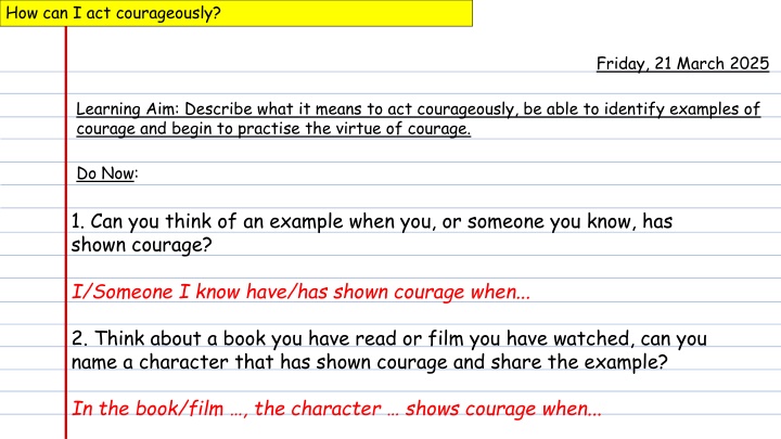 how can i act courageously