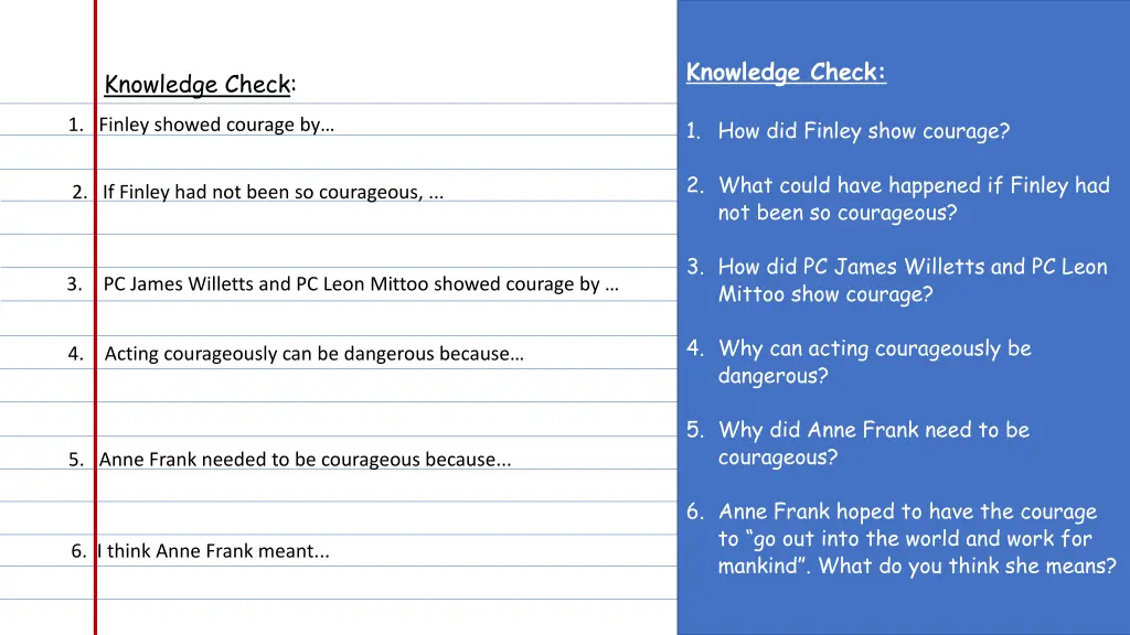 knowledge check