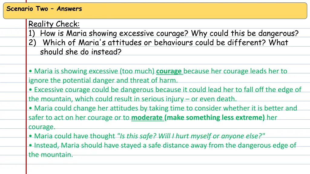 scenario two answers