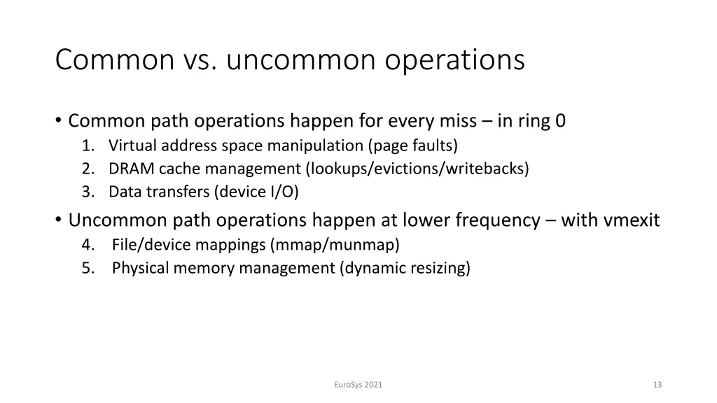 common vs uncommon operations