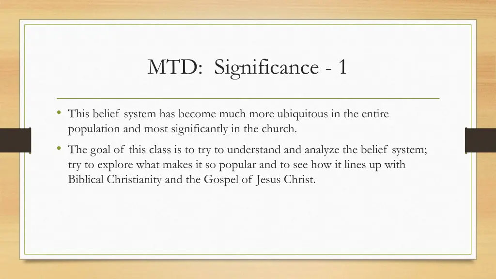 mtd significance 1
