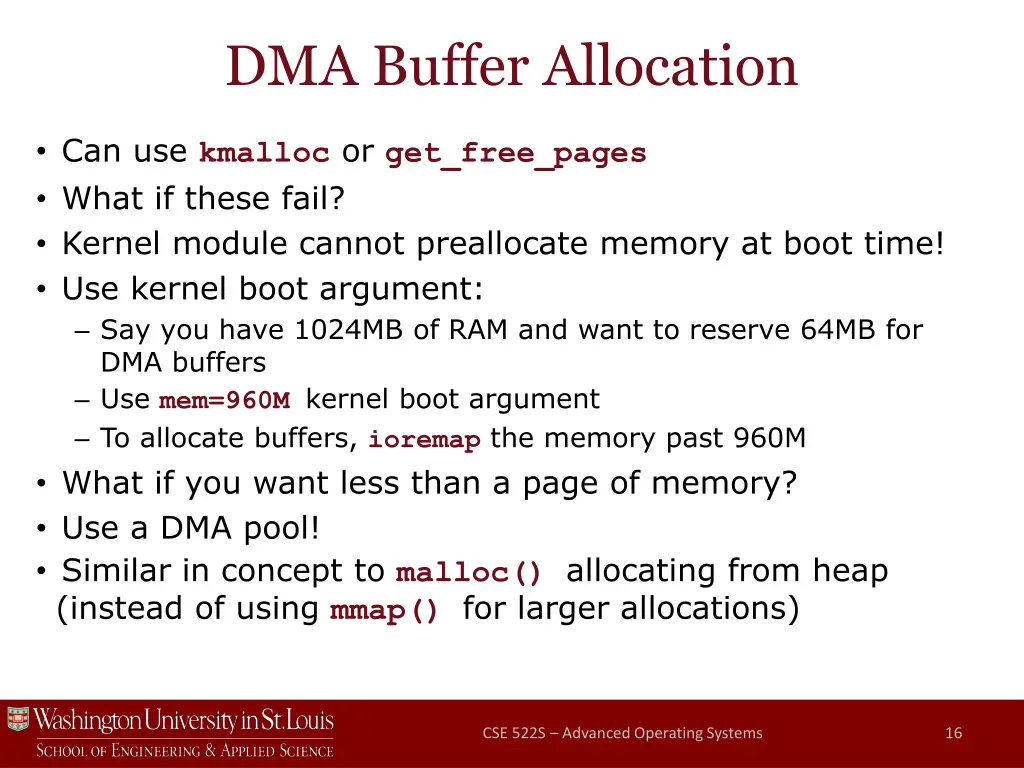 dma buffer allocation