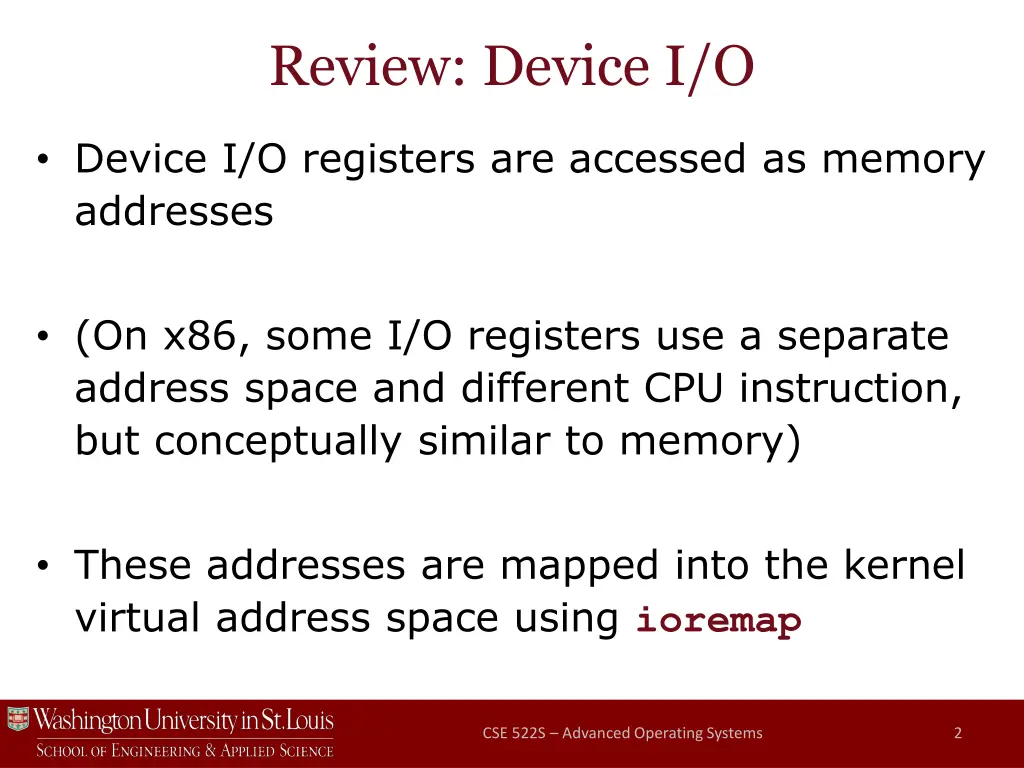 review device i o