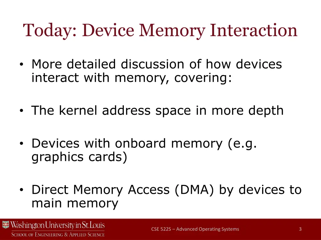 today device memory interaction
