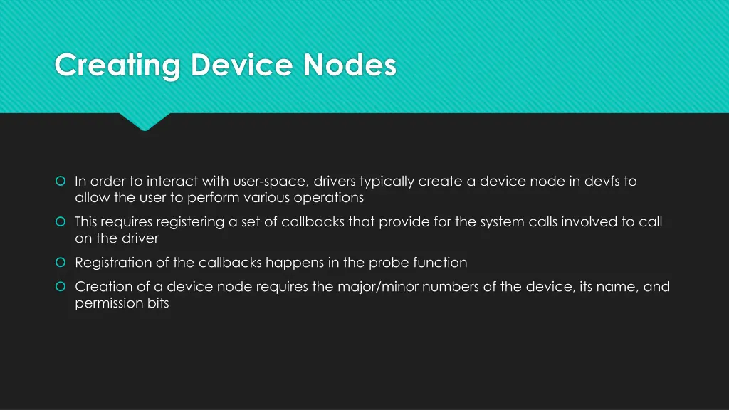creating device nodes