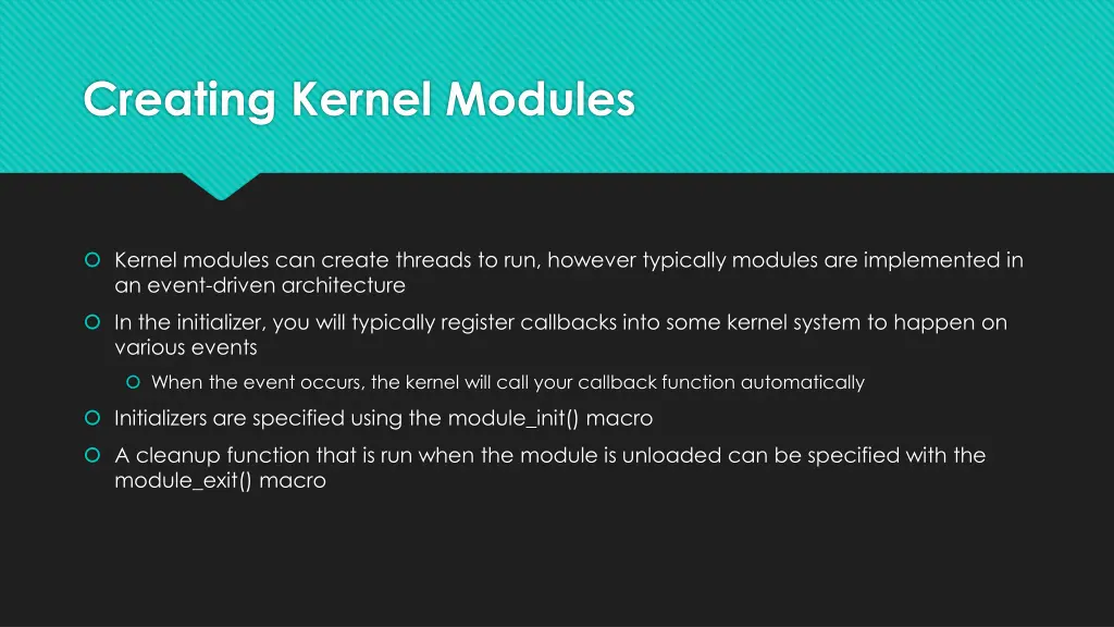 creating kernel modules 1