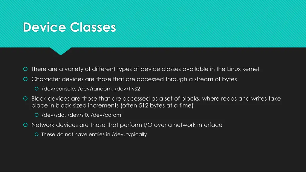 device classes