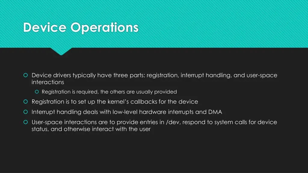 device operations
