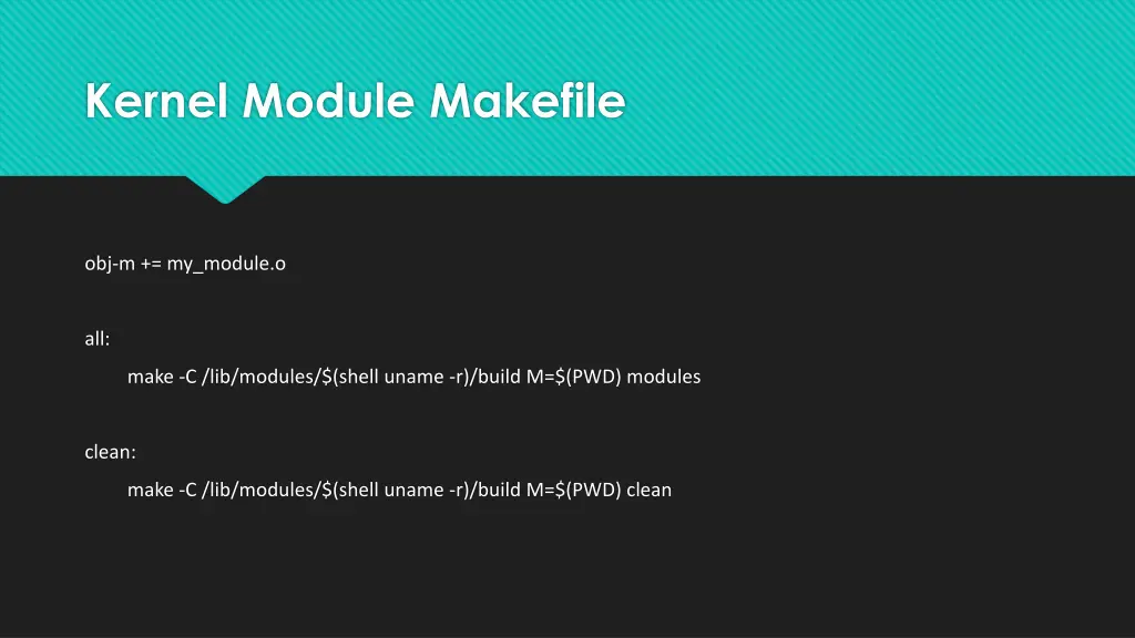 kernel module makefile