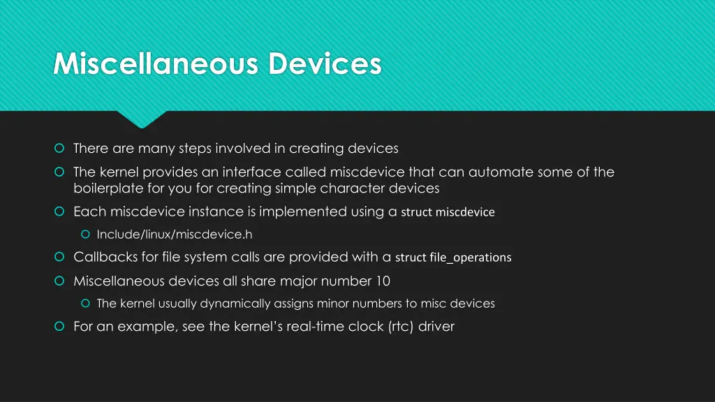 miscellaneous devices